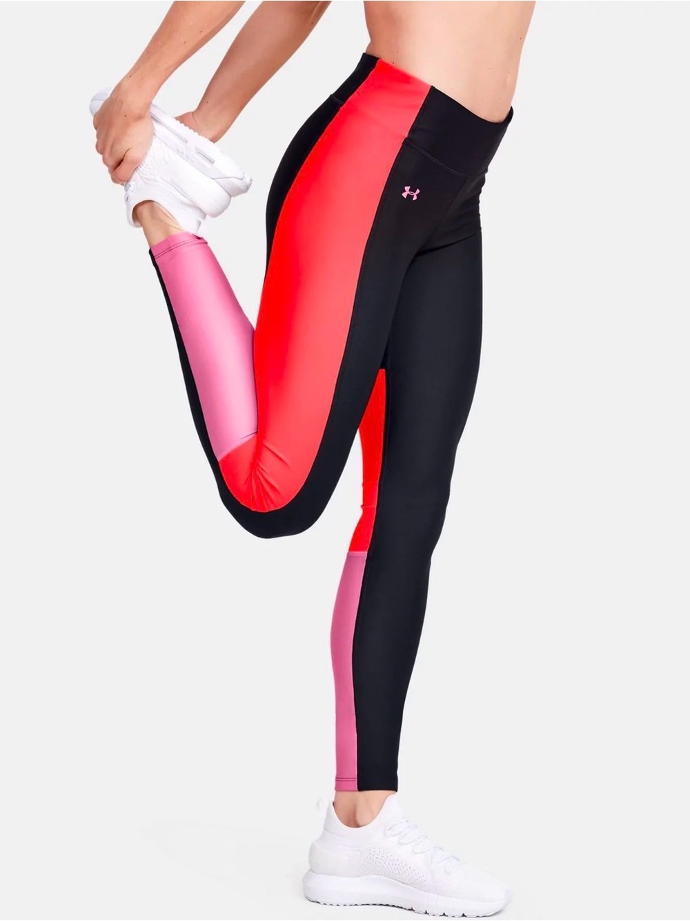 NWT Under Armour Black Red & pink Leggings Medium